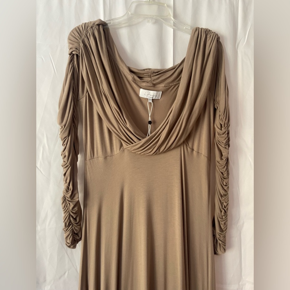 L'Academie Long Sleeve Tan Dress -Revolve - Picture 3 of 6